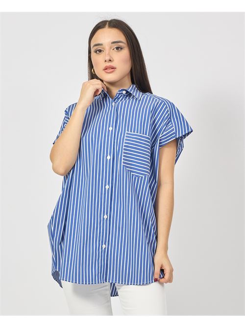 Chemise femme oversize rayée Gaelle Paris GAELLE PARIS | GAABW03891BL48